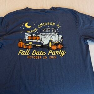 Alpha Omicron Pi Navy T-Shirt with Yellow Logo